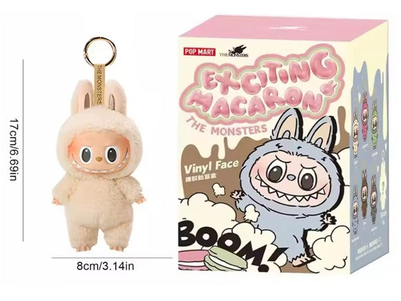 POP MART Labubu, Kawaii Monster Series Labubu, Macaron Pendant Doll Monster Keychain Birthday Gift.