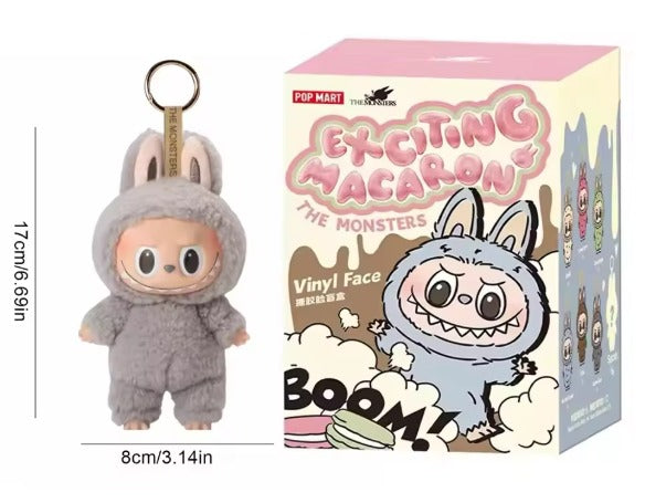 POP MART Labubu, Kawaii Monster Series Labubu, Macaron Pendant Doll Monster Keychain Birthday Gift.