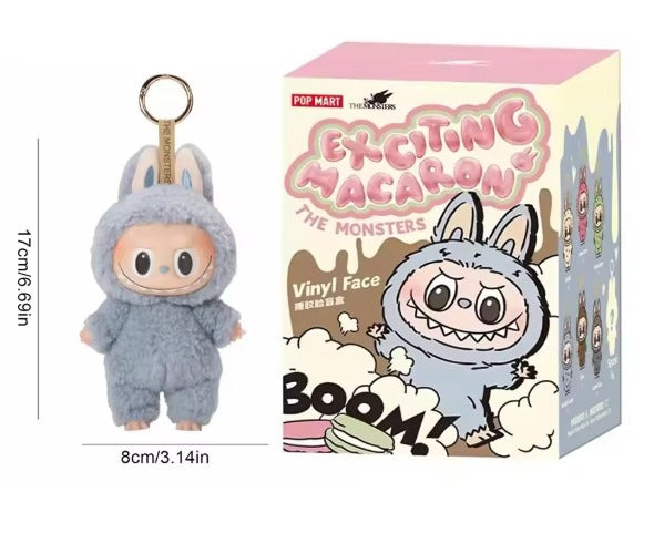 POP MART Labubu, Kawaii Monster Series Labubu, Macaron Pendant Doll Monster Keychain Birthday Gift.