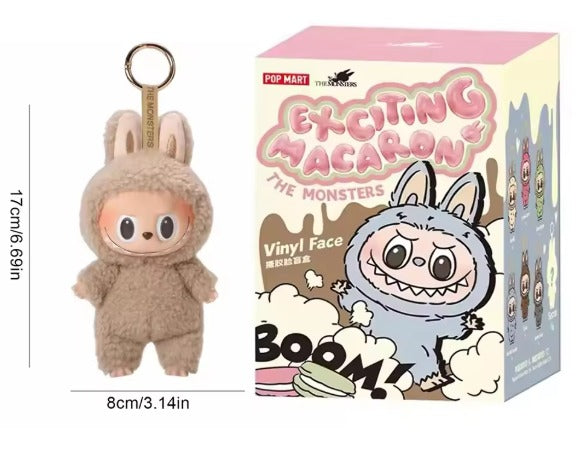 POP MART Labubu, Kawaii Monster Series Labubu, Macaron Pendant Doll Monster Keychain Birthday Gift.