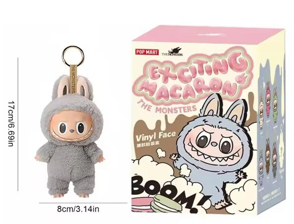 POP MART Labubu, Kawaii Monster Series Labubu, Macaron Pendant Doll Monster Keychain Birthday Gift.