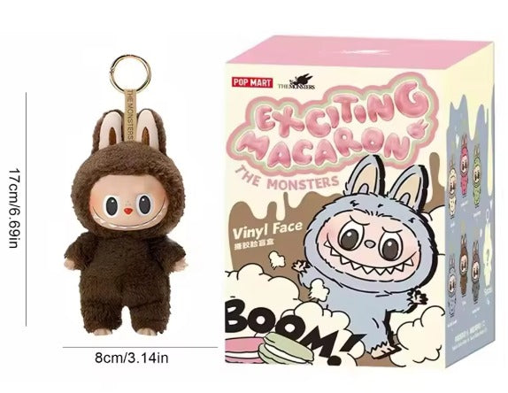 POP MART Labubu, Kawaii Monster Series Labubu, Macaron Pendant Doll Monster Keychain Birthday Gift.