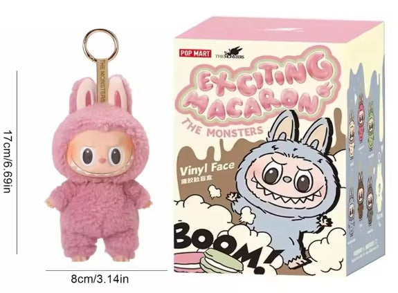 POP MART Labubu, Kawaii Monster Series Labubu, Macaron Pendant Doll Monster Keychain Birthday Gift.