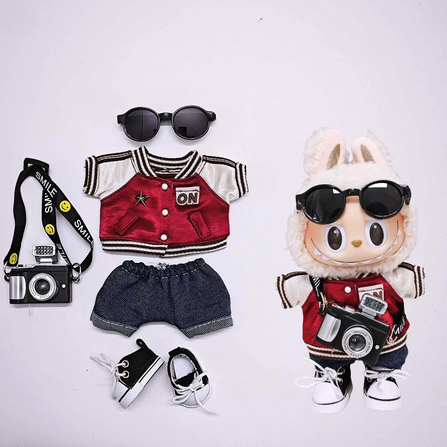 DIY Baseball Clothes Set for POP MART LABUBU Plush Monsters DOLL Not included