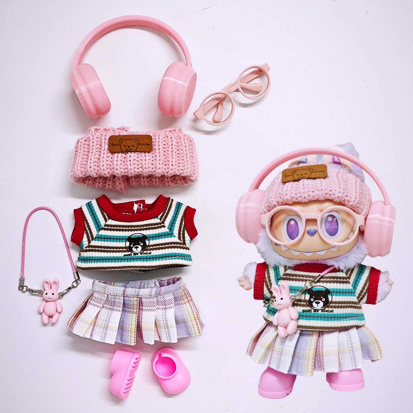 Clothes Set for POP MART LABUBU Plush Monsters DOLL Not included