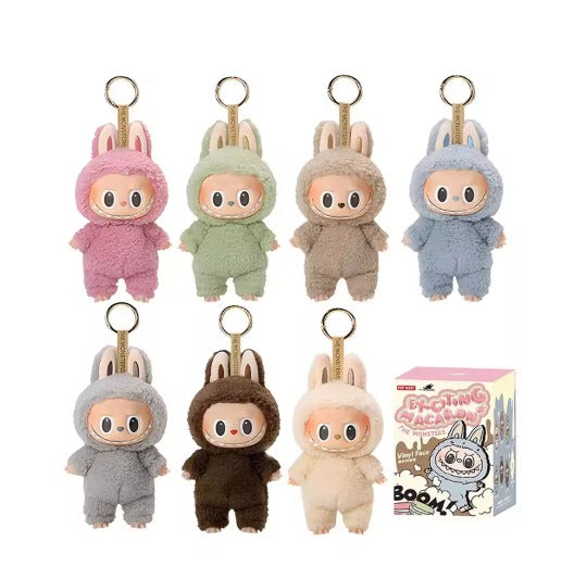 POP MART Labubu, Kawaii Monster Series Labubu, Macaron Pendant Doll Monster Keychain Birthday Gift.