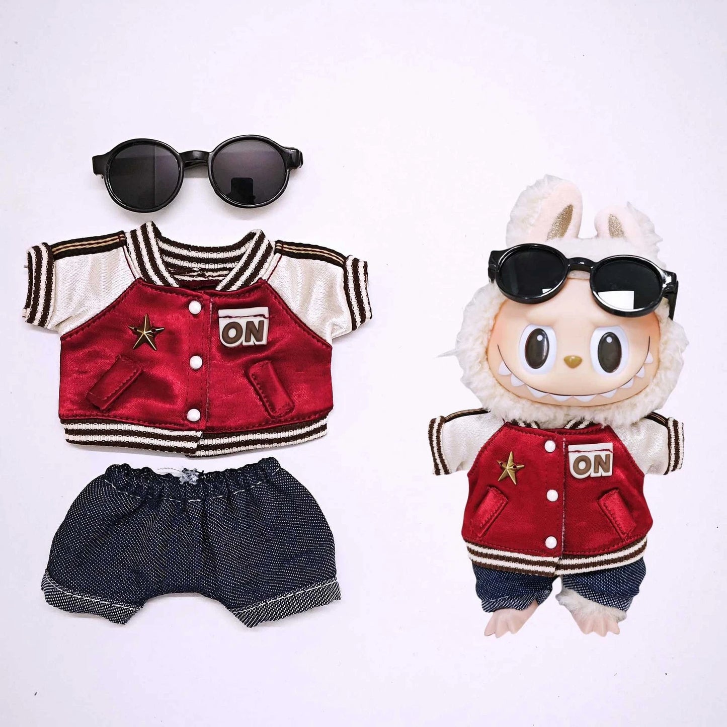 DIY Baseball Clothes Set for POP MART LABUBU Plush Monsters DOLL Not included